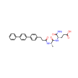 C[C@H](NC(=O)CCc1ccc(-c2ccc(-c3ccccc3)cc2)cc1)C(=O)N[C@@H](CCC(=O)O)C(N)=O ZINC000144485358