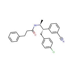 C[C@H](NC(=O)CCc1ccccc1)[C@@H](Cc1ccc(Cl)cc1)c1cccc(C#N)c1 ZINC000028705142