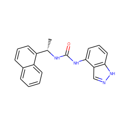 C[C@H](NC(=O)Nc1cccc2[nH]ncc12)c1cccc2ccccc12 ZINC000028706193