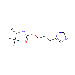 C[C@H](NC(=O)OCCCc1c[nH]cn1)C(C)(C)C ZINC000013285167