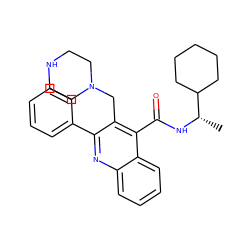 C[C@H](NC(=O)c1c(CN2CCNCC2)c(-c2ccccc2)nc2ccccc12)C1CCCCC1 ZINC000022452345