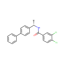 C[C@H](NC(=O)c1ccc(Cl)c(Cl)c1)c1ccc(-c2ccccc2)cc1 ZINC000001735767