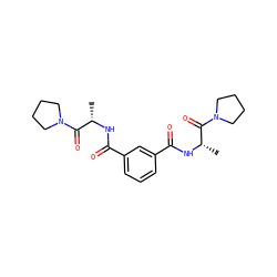 C[C@H](NC(=O)c1cccc(C(=O)N[C@@H](C)C(=O)N2CCCC2)c1)C(=O)N1CCCC1 ZINC000013528042