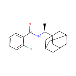 C[C@H](NC(=O)c1ccccc1Cl)C12CC3CC(CC(C3)C1)C2 ZINC000005443944