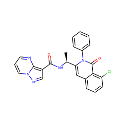 C[C@H](NC(=O)c1cnn2cccnc12)c1cc2cccc(Cl)c2c(=O)n1-c1ccccc1 ZINC000219842248