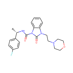 C[C@H](NC(=O)n1c(=O)n(CCN2CCOCC2)c2ccccc21)c1ccc(F)cc1 ZINC000040430238