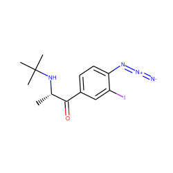 C[C@H](NC(C)(C)C)C(=O)c1ccc(N=[N+]=[N-])c(I)c1 ZINC000073199649