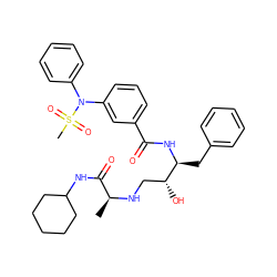 C[C@H](NC[C@@H](O)[C@H](Cc1ccccc1)NC(=O)c1cccc(N(c2ccccc2)S(C)(=O)=O)c1)C(=O)NC1CCCCC1 ZINC000058603088