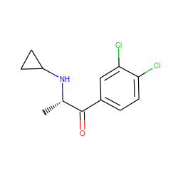 C[C@H](NC1CC1)C(=O)c1ccc(Cl)c(Cl)c1 ZINC000041610039