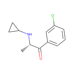 C[C@H](NC1CC1)C(=O)c1cccc(Cl)c1 ZINC000045256129