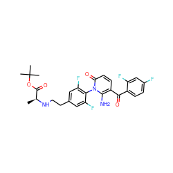 C[C@H](NCCc1cc(F)c(-n2c(N)c(C(=O)c3ccc(F)cc3F)ccc2=O)c(F)c1)C(=O)OC(C)(C)C ZINC000209092677