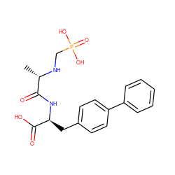 C[C@H](NCP(=O)(O)O)C(=O)N[C@@H](Cc1ccc(-c2ccccc2)cc1)C(=O)O ZINC000026646281