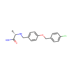 C[C@H](NCc1ccc(OCc2ccc(Cl)cc2)cc1)C(N)=O ZINC000028711469
