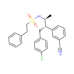 C[C@H](NS(=O)(=O)CCc1ccccc1)[C@@H](Cc1ccc(Cl)cc1)c1cccc(C#N)c1 ZINC000028705043