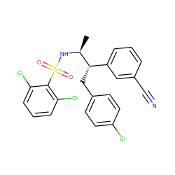 C[C@H](NS(=O)(=O)c1c(Cl)cccc1Cl)[C@@H](Cc1ccc(Cl)cc1)c1cccc(C#N)c1 ZINC000028704973