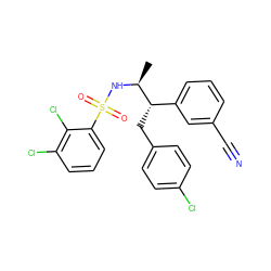 C[C@H](NS(=O)(=O)c1cccc(Cl)c1Cl)[C@@H](Cc1ccc(Cl)cc1)c1cccc(C#N)c1 ZINC000028704956