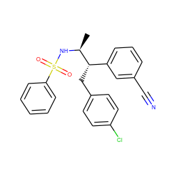 C[C@H](NS(=O)(=O)c1ccccc1)[C@@H](Cc1ccc(Cl)cc1)c1cccc(C#N)c1 ZINC000028704909