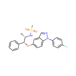 C[C@H](NS(C)(=O)=O)[C@H](Oc1ccc2c(cnn2-c2ccc(F)cc2)c1)c1ccccc1 ZINC000113772985