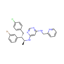 C[C@H](Nc1cc(NCc2ccccn2)ncn1)[C@@H](Cc1ccc(Cl)cc1)c1cccc(Br)c1 ZINC000043121877