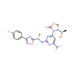 C[C@H](Nc1nc(C(F)F)cc(N2C(=O)OC[C@@H]2[C@@H](C)O)n1)c1nc(-c2ccc(Cl)cc2)no1 ZINC000221671428