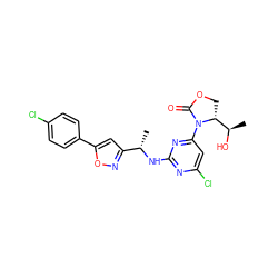 C[C@H](Nc1nc(Cl)cc(N2C(=O)OC[C@@H]2[C@@H](C)O)n1)c1cc(-c2ccc(Cl)cc2)on1 ZINC000221672103