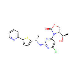 C[C@H](Nc1nc(Cl)cc(N2C(=O)OC[C@@H]2[C@@H](C)O)n1)c1ccc(-c2ccccn2)s1 ZINC000217398057