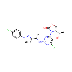 C[C@H](Nc1nc(Cl)cc(N2C(=O)OC[C@@H]2[C@@H](C)O)n1)c1ccn(-c2ccc(Cl)cc2)n1 ZINC001772645333