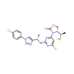 C[C@H](Nc1nc(Cl)cc(N2C(=O)OC[C@@H]2[C@@H](C)O)n1)c1cn(-c2ccc(Cl)cc2)nn1 ZINC000221674057