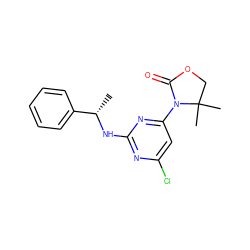 C[C@H](Nc1nc(Cl)cc(N2C(=O)OCC2(C)C)n1)c1ccccc1 ZINC000222595799