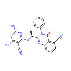 C[C@H](Nc1nc(N)nc(N)c1C#N)c1nc2cccc(C#N)c2c(=O)n1-c1cccnc1 ZINC000220886033