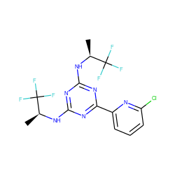 C[C@H](Nc1nc(N[C@@H](C)C(F)(F)F)nc(-c2cccc(Cl)n2)n1)C(F)(F)F ZINC000820882774