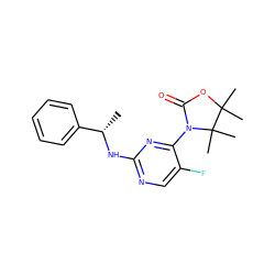 C[C@H](Nc1ncc(F)c(N2C(=O)OC(C)(C)C2(C)C)n1)c1ccccc1 ZINC000142096853