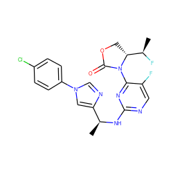 C[C@H](Nc1ncc(F)c(N2C(=O)OC[C@@H]2[C@@H](C)F)n1)c1cn(-c2ccc(Cl)cc2)cn1 ZINC000218304903