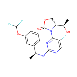 C[C@H](Nc1ncc(F)c(N2C(=O)OC[C@@H]2[C@@H](C)O)n1)c1cccc(OC(F)F)c1 ZINC000221919419