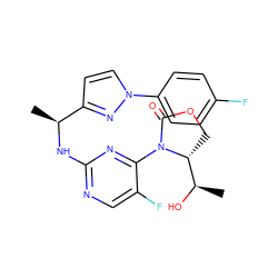 C[C@H](Nc1ncc(F)c(N2C(=O)OC[C@@H]2[C@@H](C)O)n1)c1ccn(-c2ccc(F)cc2)n1 ZINC000221678796