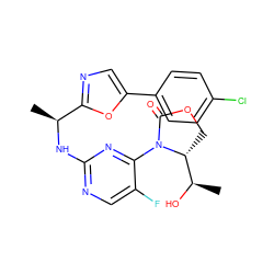 C[C@H](Nc1ncc(F)c(N2C(=O)OC[C@@H]2[C@@H](C)O)n1)c1ncc(-c2ccc(Cl)cc2)o1 ZINC000218232951