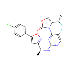 C[C@H](Nc1ncc(F)c(N2C(=O)OC[C@@H]2[C@H](C)F)n1)c1cc(-c2ccc(Cl)cc2)on1 ZINC000221910032