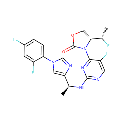 C[C@H](Nc1ncc(F)c(N2C(=O)OC[C@@H]2[C@H](C)F)n1)c1cn(-c2ccc(F)cc2F)cn1 ZINC000217357245