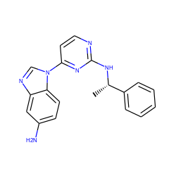 C[C@H](Nc1nccc(-n2cnc3cc(N)ccc32)n1)c1ccccc1 ZINC000034007394