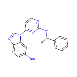 C[C@H](Nc1nccc(-n2cnc3ccc(N)cc32)n1)c1ccccc1 ZINC000033968643