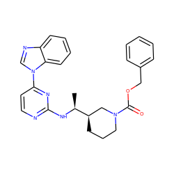 C[C@H](Nc1nccc(-n2cnc3ccccc32)n1)[C@@H]1CCCN(C(=O)OCc2ccccc2)C1 ZINC000034581129