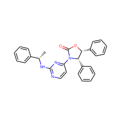 C[C@H](Nc1nccc(N2C(=O)O[C@H](c3ccccc3)[C@@H]2c2ccccc2)n1)c1ccccc1 ZINC000142164652