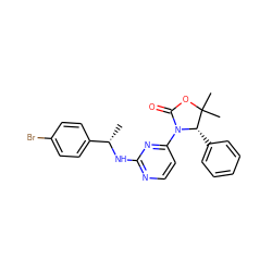 C[C@H](Nc1nccc(N2C(=O)OC(C)(C)[C@@H]2c2ccccc2)n1)c1ccc(Br)cc1 ZINC000142099640