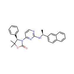 C[C@H](Nc1nccc(N2C(=O)OC(C)(C)[C@H]2c2ccccc2)n1)c1ccc2ccccc2c1 ZINC000142164221