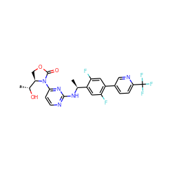 C[C@H](Nc1nccc(N2C(=O)OC[C@@H]2[C@@H](C)O)n1)c1cc(F)c(-c2ccc(C(F)(F)F)nc2)cc1F ZINC000221679930