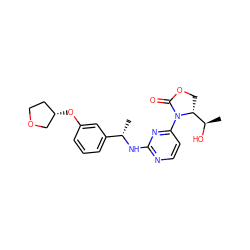 C[C@H](Nc1nccc(N2C(=O)OC[C@@H]2[C@@H](C)O)n1)c1cccc(O[C@H]2CCOC2)c1 ZINC000226105471