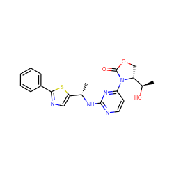 C[C@H](Nc1nccc(N2C(=O)OC[C@@H]2[C@@H](C)O)n1)c1cnc(-c2ccccc2)s1 ZINC000221669036