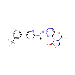 C[C@H](Nc1nccc(N2C(=O)OC[C@@H]2[C@@H](C)O)n1)c1ncc(-c2cccc(C(F)(F)F)c2)cn1 ZINC000218165240