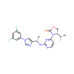 C[C@H](Nc1nccc(N2C(=O)OC[C@@H]2[C@H](C)F)n1)c1cn(-c2cc(F)cc(F)c2)cn1 ZINC000221909812