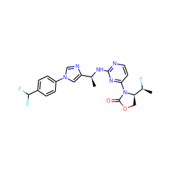 C[C@H](Nc1nccc(N2C(=O)OC[C@@H]2[C@H](C)F)n1)c1cn(-c2ccc(C(F)F)cc2)cn1 ZINC000221910123